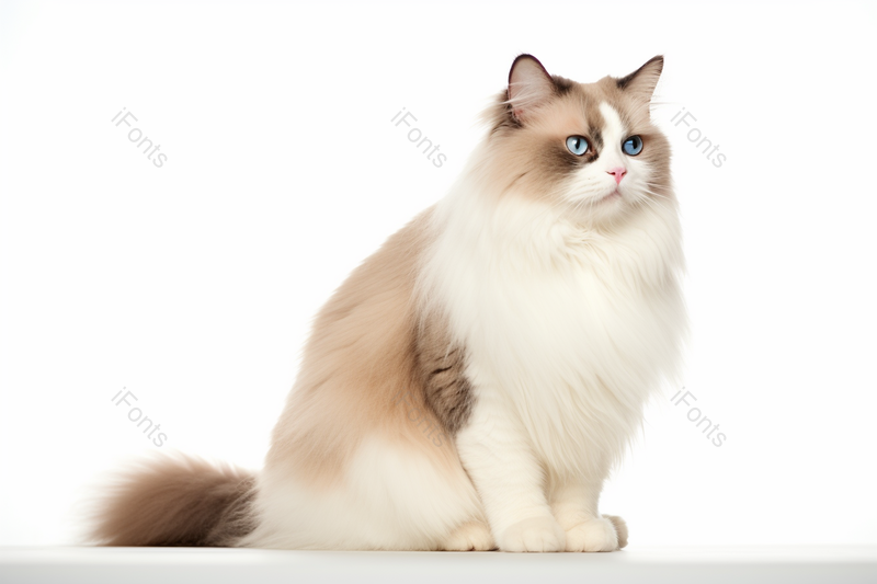 白色背景优雅的宠物猫呆萌毛茸茸动物,高清,摄影图,摄影图片,图片大全,摄影图免费下载